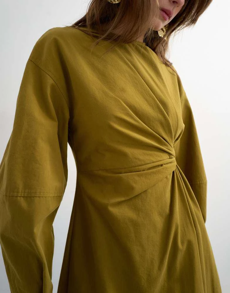 by anthropologie one-shoulder asymmetric floral maxi dress Asymmetric Drape Gown Khaki – Roland Mouret main image 1
