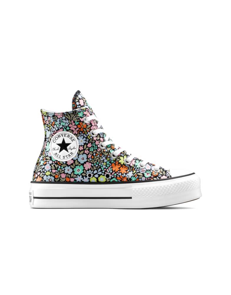 Converse Converse Chuck taylor all star lift allover florals in black/white/pale surplus