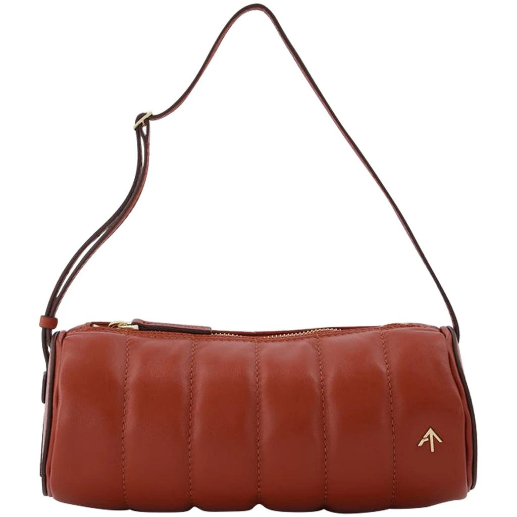 Manu Atelier Padded Cylinder Bag in Red Leather 3