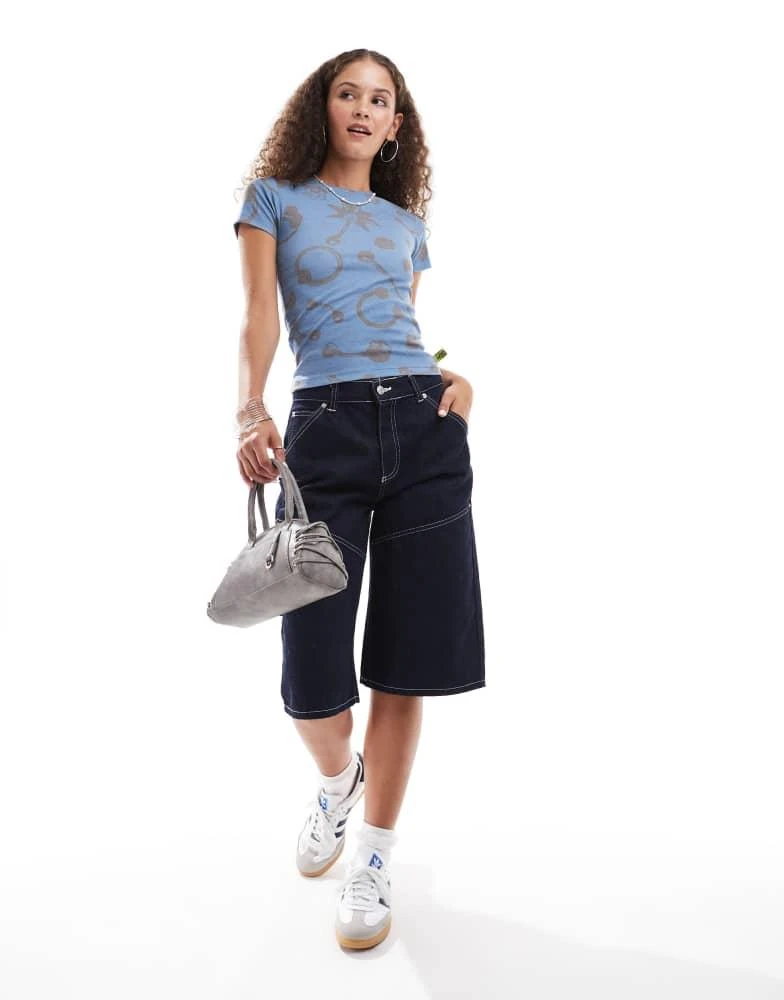 Basic Pleasure Mode Basic Pleasure Mode ouch shrunken t-shirt in blue 2