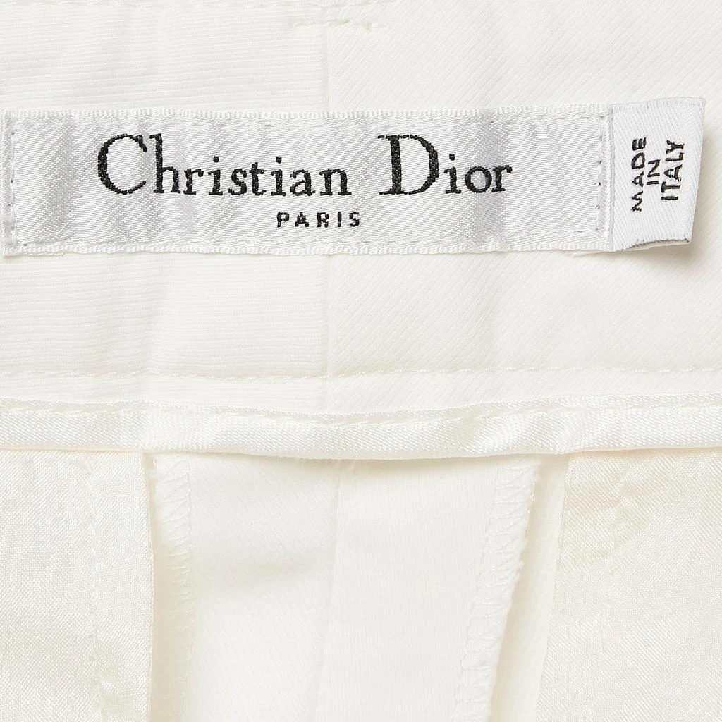 Dior Christian Dior White Gabardine Tapered Trousers S 6