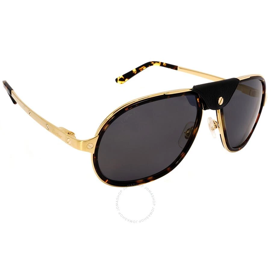 Cartier Santos de Cartier Grey Pilot Men's Sunglasses CT0241S 004 55 2
