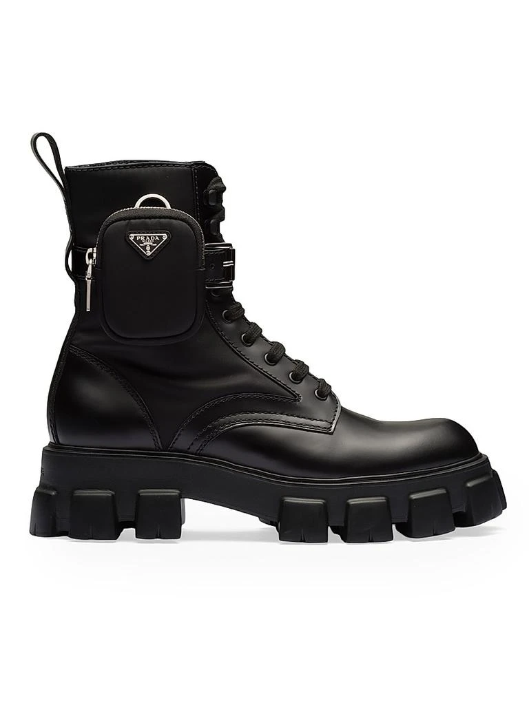 Prada Monolith Brushed Leather and Re-Nylon Boots with Pouch 1