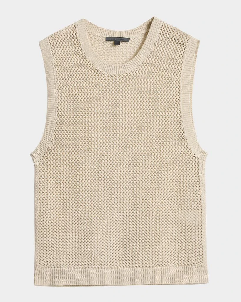 John Varvatos Men's Augusto Open Diamond Stitch Tank Top 1