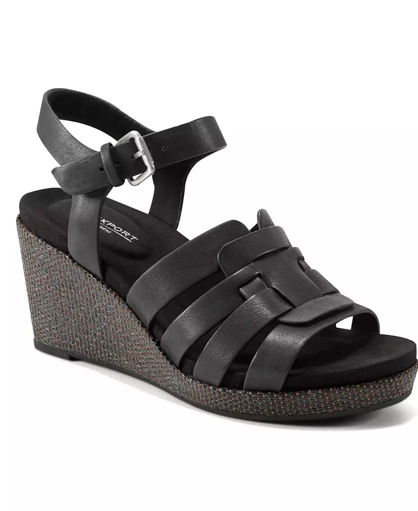 Rockport Women's Bessa Open Toe Strappy Wedge Sandals 1