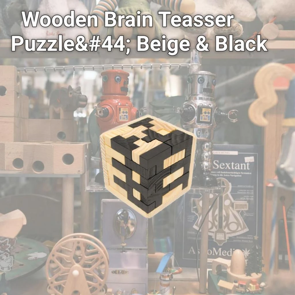 Zunammy Wooden Brain Teasser Puzzle Beige
Black 2