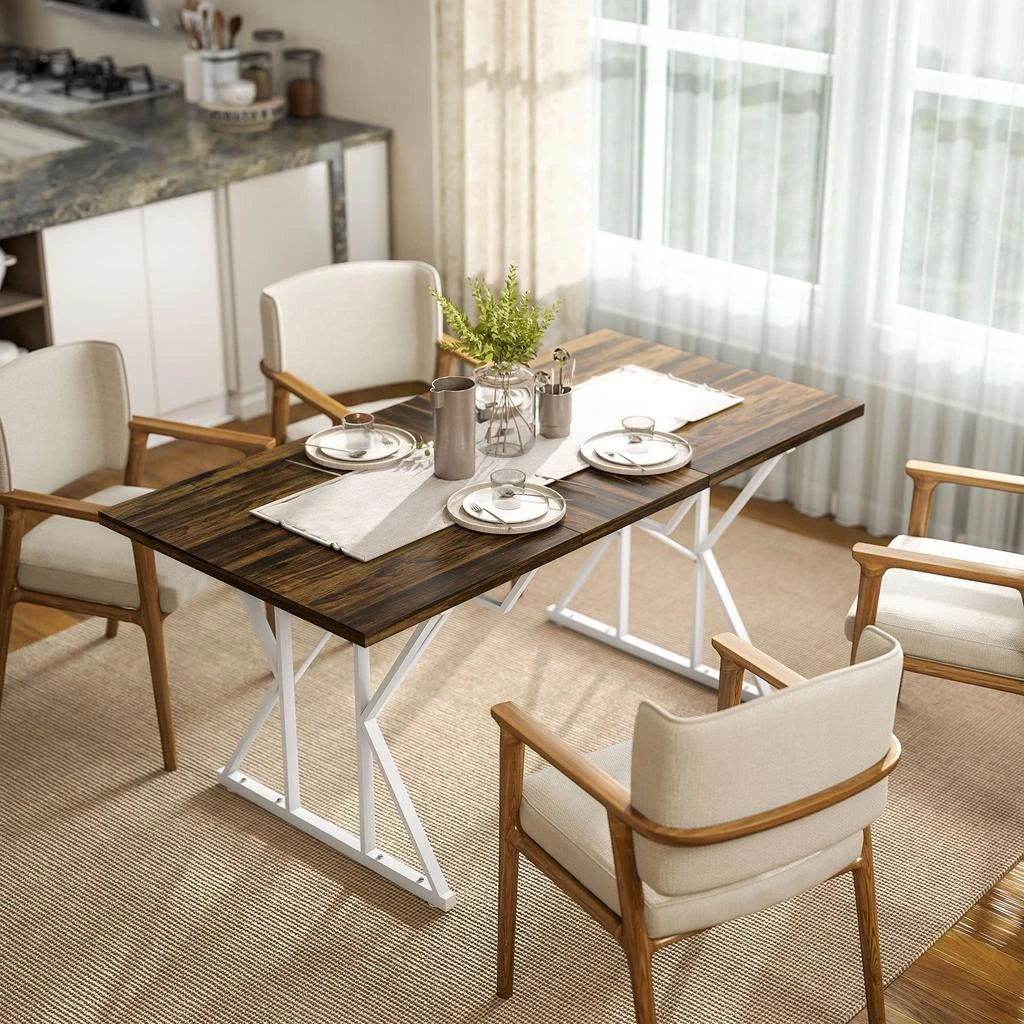 Hivvago Kitchen Dining Table for 4–6 with Extension Leaf 2