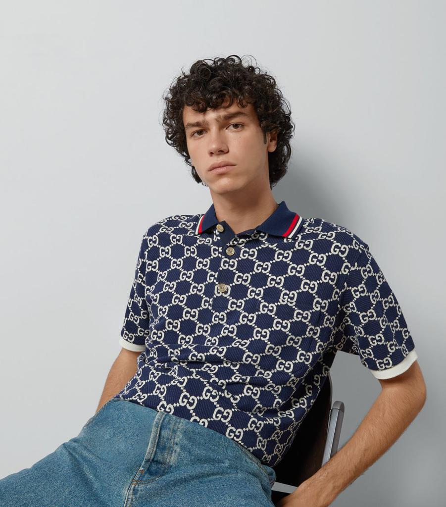 Gucci All-Over GG Jacquard Polo Shirt - Polo Shirts - BeyondStyle