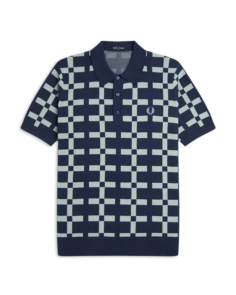 Fred Perry Geometric Regular Fit Jacquard Knit Polo Shirt 5