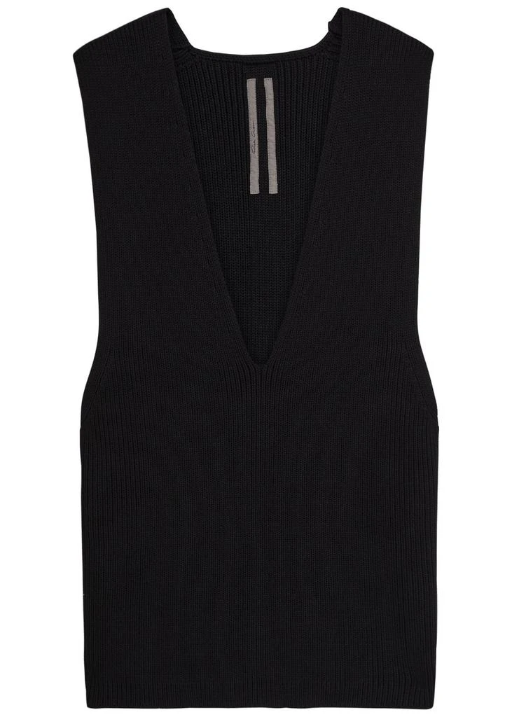 Rick Owens V-neck ribbed wool tank 1