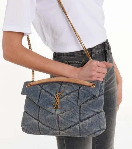 Yves Saint Laurent Puffer Small denim shoulder bag 2