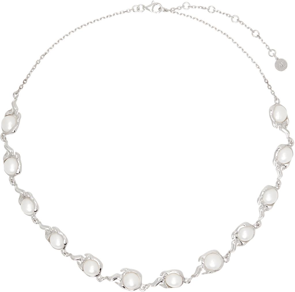 Alan Crocetti SSENSE Exclusive Silver Pearl Spark Choker