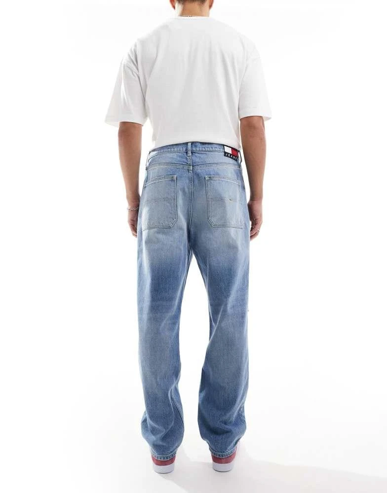 Tommy Jeans Tommy Jeans Skater ripped jeans in mid wash with flag details 2