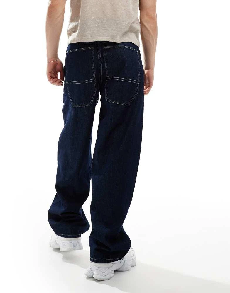 ASOS ASOS DESIGN Circular Design Collection loose fit jeans with contrast stitching in rinse wash blue 2