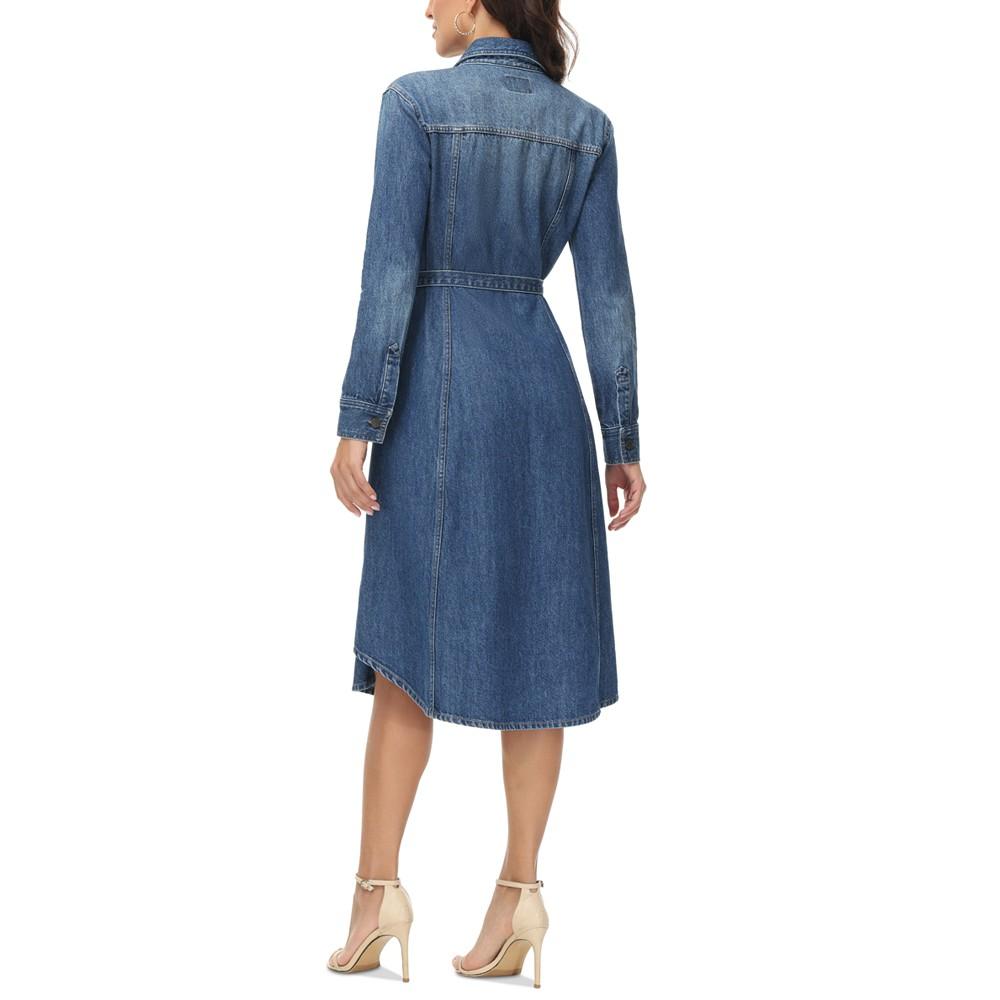 Frye Women's Belted Denim Long-Sleeve Midi Shirtdress