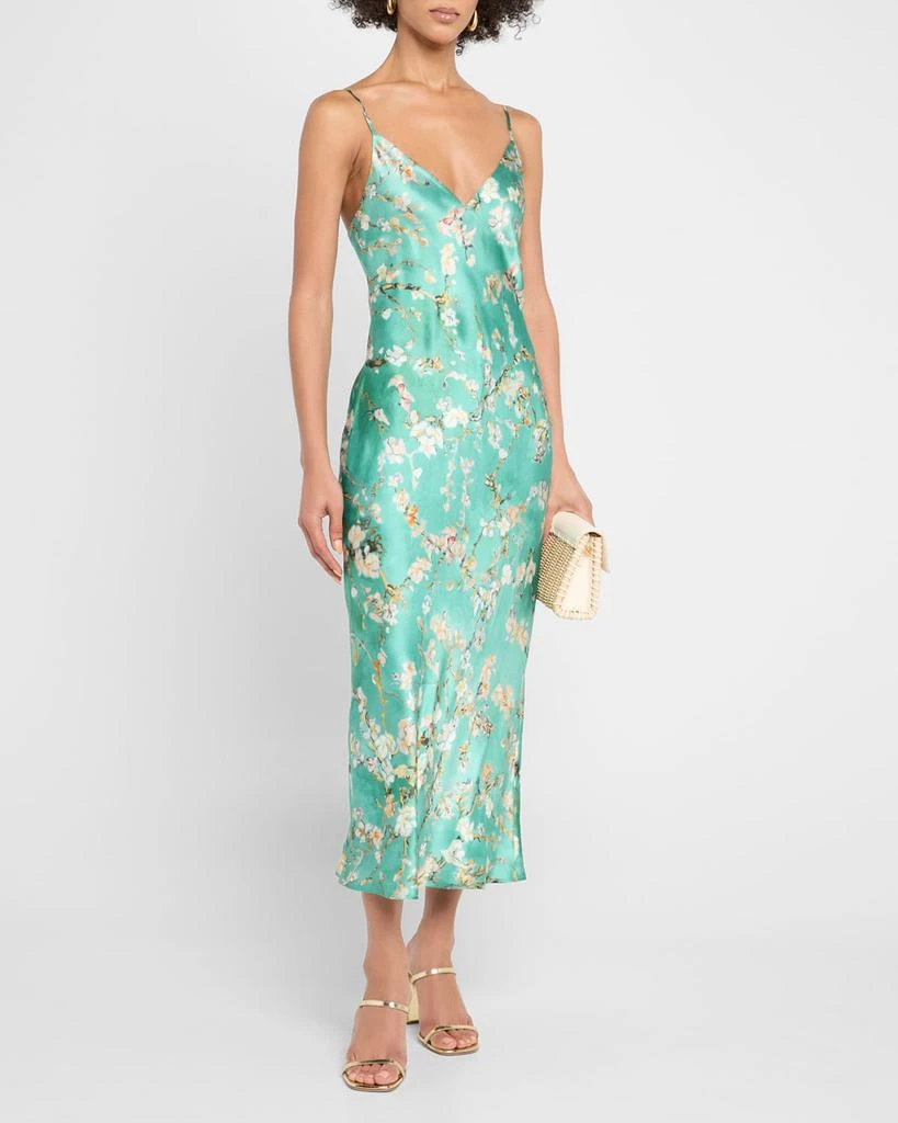 L'Agence Cherry Blossom Seridie Mid-Length Slip Dress 2