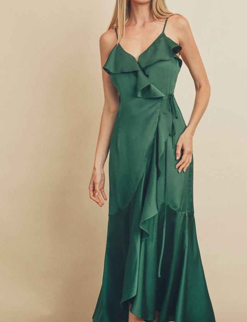 Dress Forum Dress Forum - Satin Tulip Wrap Midi Dress