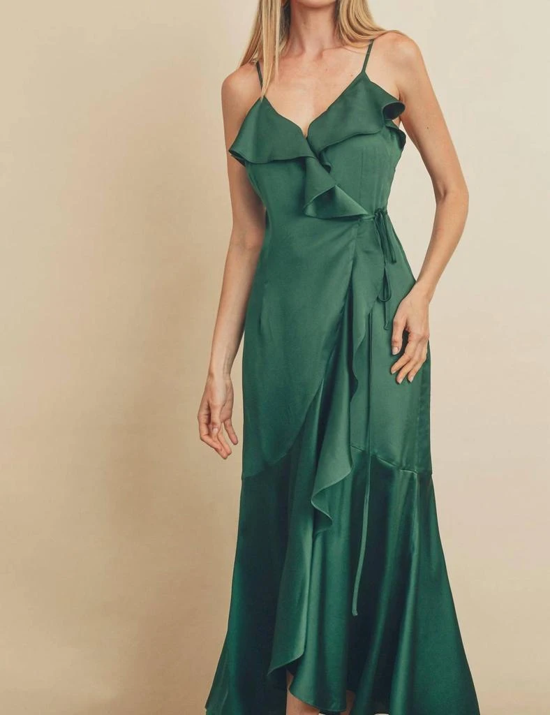 Dress Forum Dress Forum - Satin Tulip Wrap Midi Dress 1