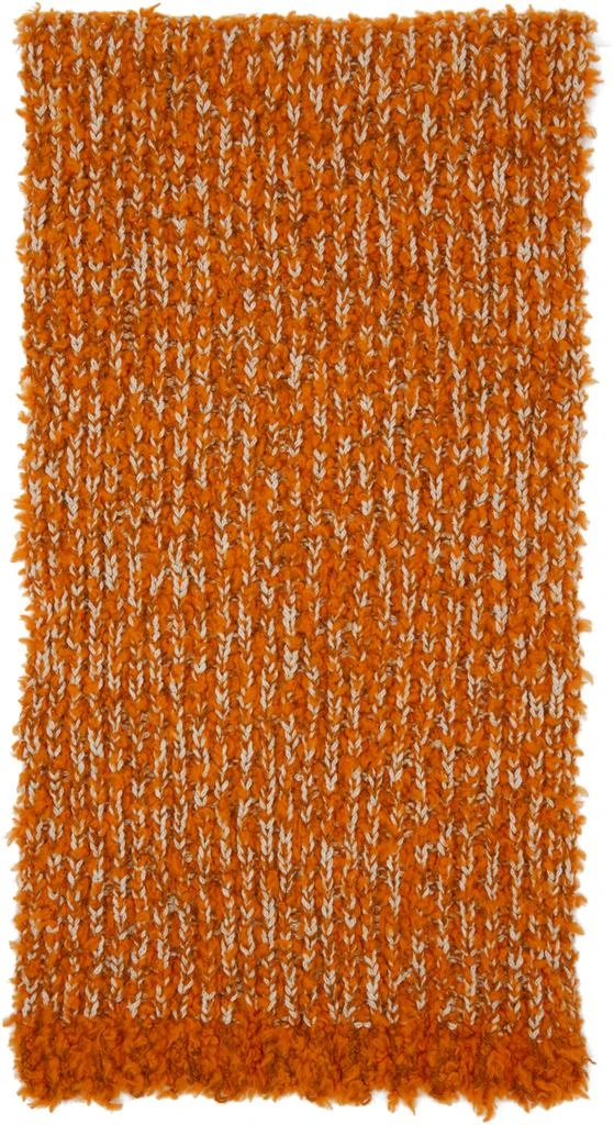 Acne Studios Orange & White Tufted Scarf 2