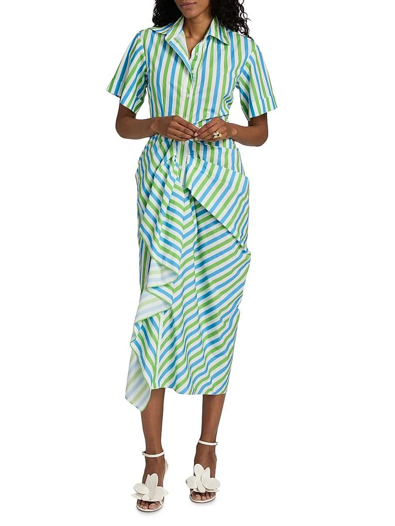 Rosie Assoulin Striped Gathered Ruffle Shirtdress 2