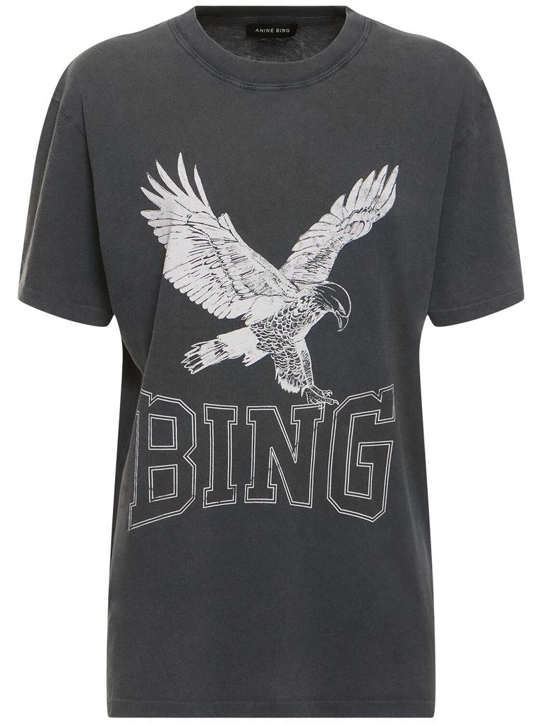 ANINE BING Lili Retro Eagle Cotton Jersey T-shirt