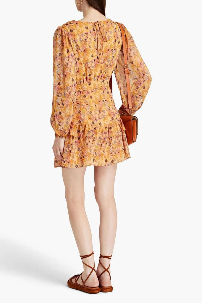 WALTER BAKER Mishka wrap-effect printed crepon mini dress 3