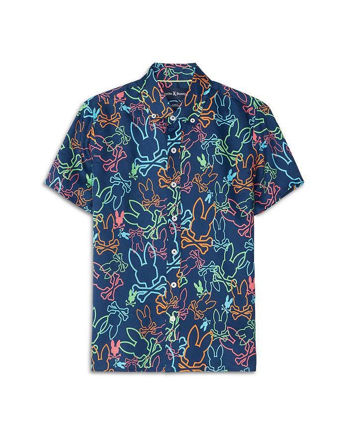 Psycho Bunny Boys' Barrett All Over Print Shirt - Little Kid, Big Kid