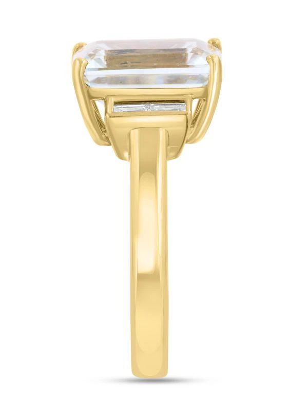 Effy 14K Yellow Gold, Aquamarine & Diamond Ring 4