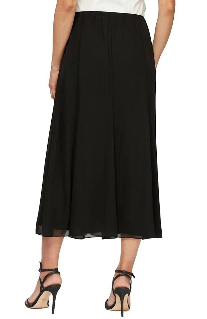 Alex Evenings Chiffon Tea-Length Skirt In Black 2