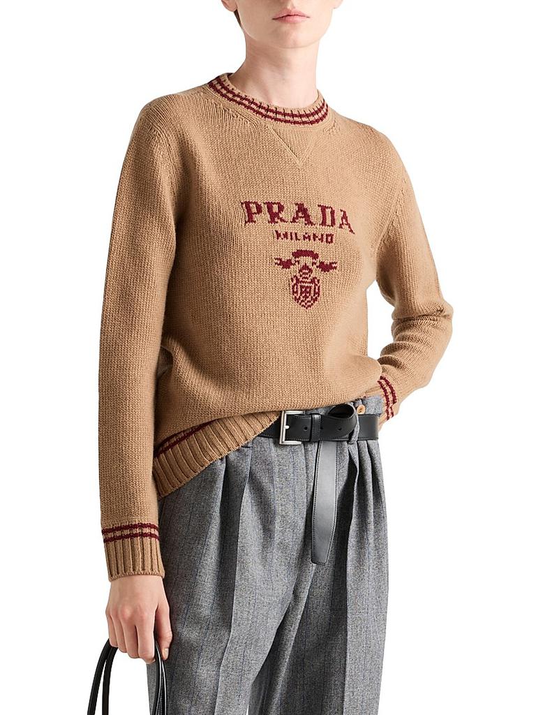 Prada Wool and Cashmere Crew-Neck Sweater - Sweaters - Free