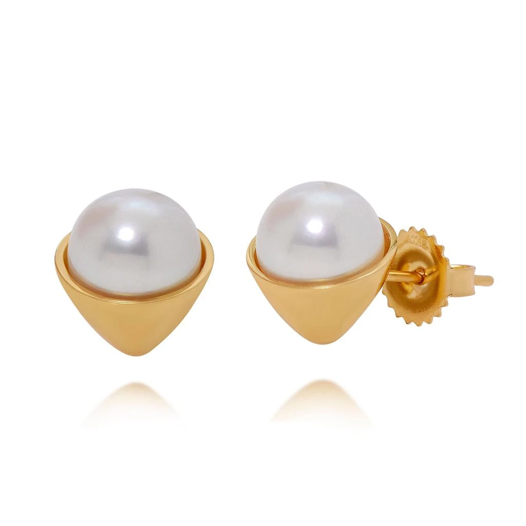 Assael Assael 18K Yellow Gold Japanese Akoya Cultured Pearl Stud Earrings EG-OY1.A 3