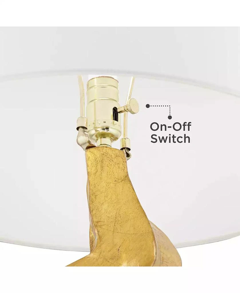 Possini Euro Design Hera Modern Vintage Glam Table Lamp 31" Tall Sculptural Rose Gold White Shade Bedroom Living Room Bedside Nightstand Office Kids 3