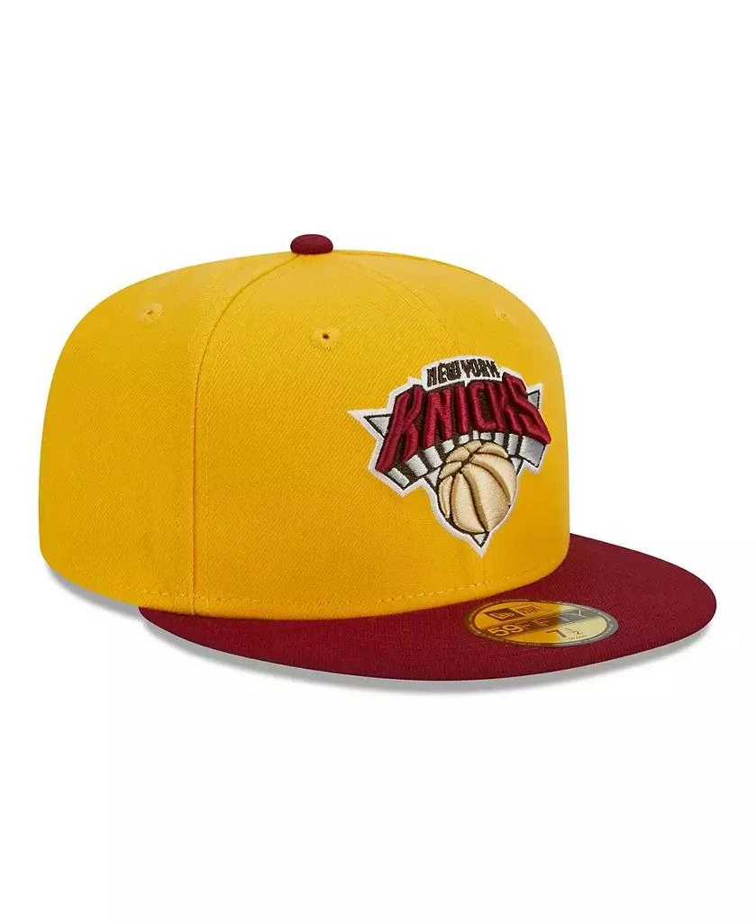 New Era Men's Yellow/Red New York Knicks Fall Leaves 2-Tone 59FIFTY Fitted Hat 3