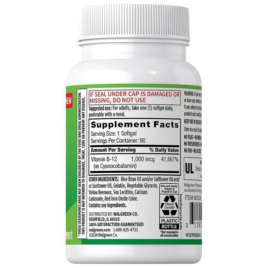 Walgreens Free & Pure B12 Softgels 3