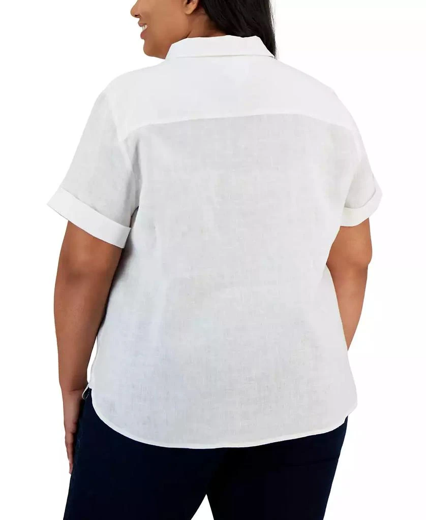 Tommy Hilfiger Plus Size 100% Linen Camp Shirt 2