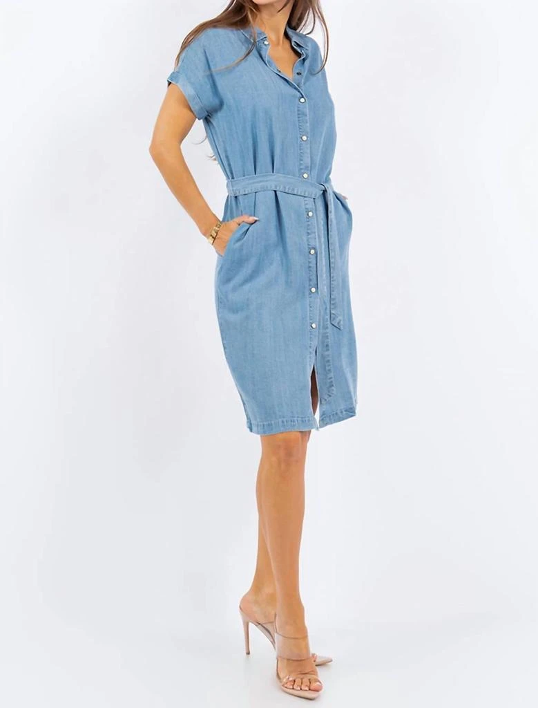 PAPARAZZI Paparazzi - Tencel Denim Short Sleeve Shirt Dress With Belt 2