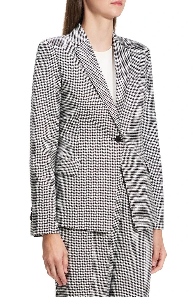 Theory B.Mel Houndstooth Check Slim Fit Linen Blend Blazer 1