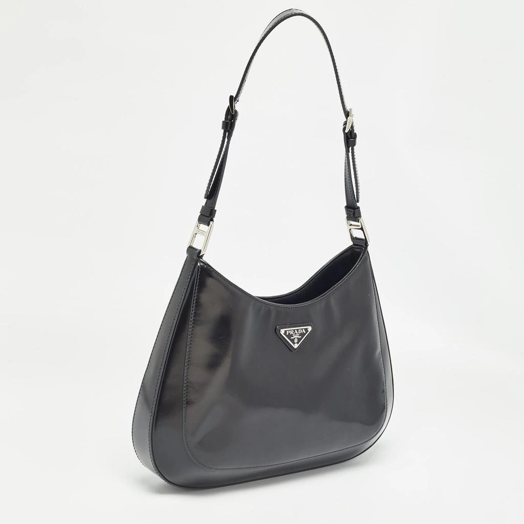 Prada Prada Black Brushed Leather Cleo Shoulder Bag 2