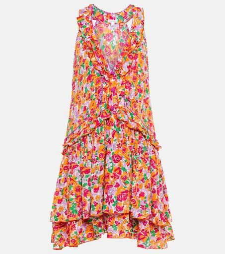 Poupette St Barth Mae floral ruffled minidress 1