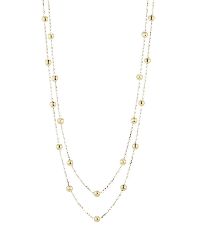 Bloomingdale
s Fine Collection Polished Ball Double Layer Station Necklace, 18" in 14K Yellow Gold 1