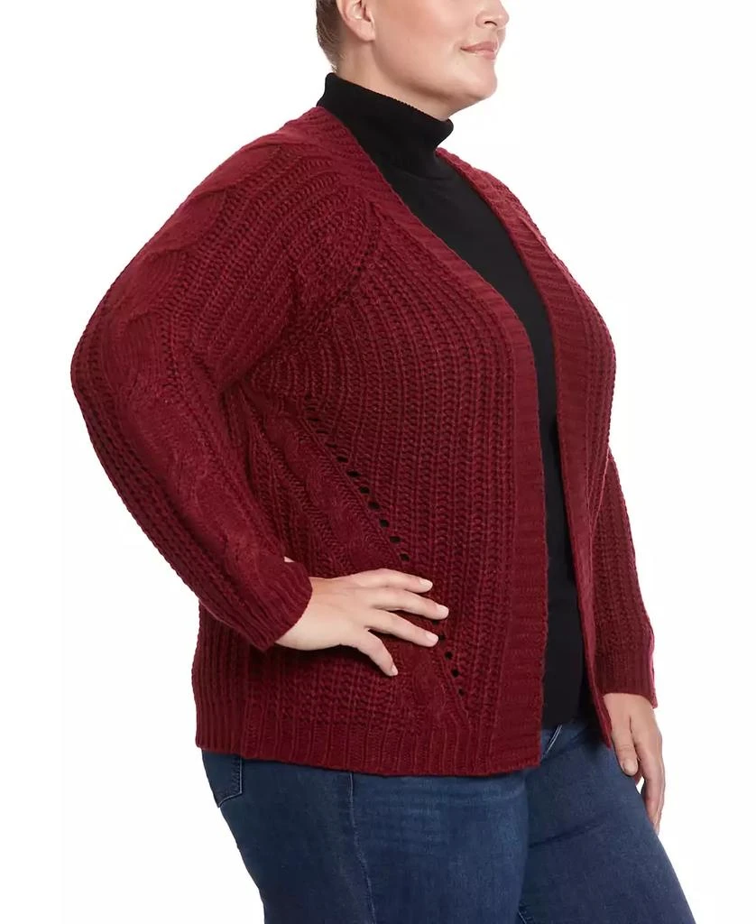 Joseph A Plus Size Cable Knit Cardigan Sweater 4