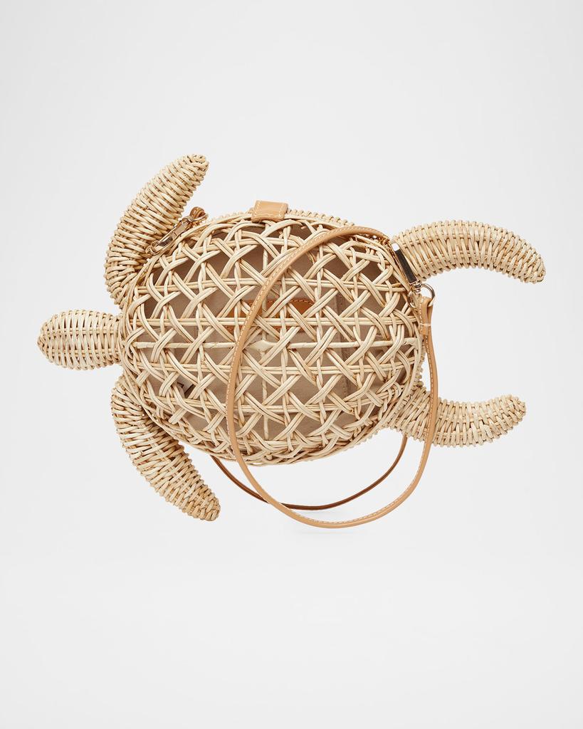 POOLSIDE The Tortoise Rattan Clutch Bag