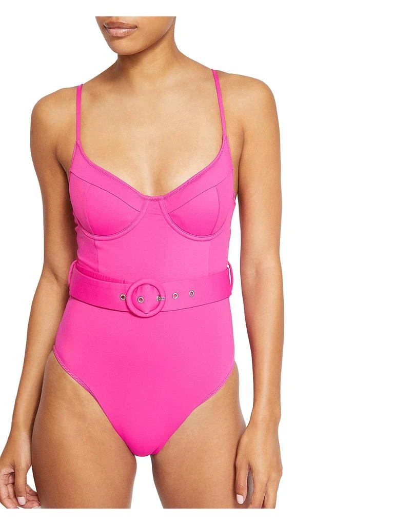 Jonathan Simkhai Noa Belted Womens Buckle Nylon One-Piece Swimsuit 1