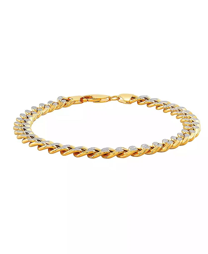 Macy
s Lightweight Polished Diamond Cut 7MM Curb Chain Bracelet in 10K Yellow Gold 2