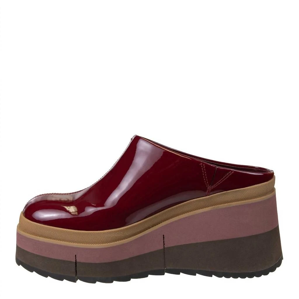 Naked Feet Coach Platform Clog Shoes In Deep Red 2
