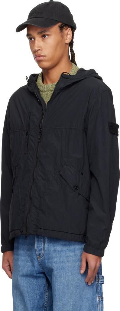 Stone Island Black Nylon Smerigliato Ghost Jacket - Jackets - Free