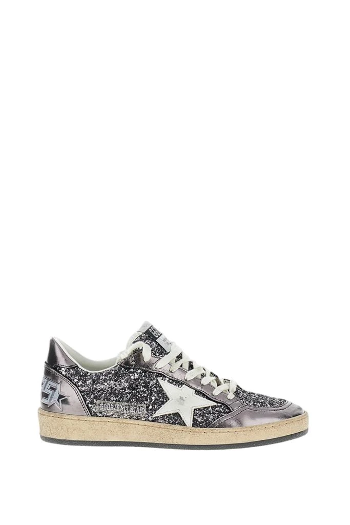 Golden Goose Ice Grey Ballstar Glitter Suede Sneaker