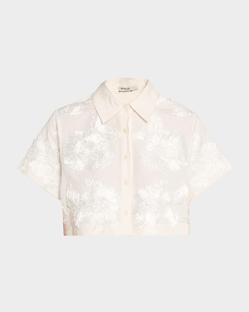 SIMKHAI Callie Floral Camp Shirt