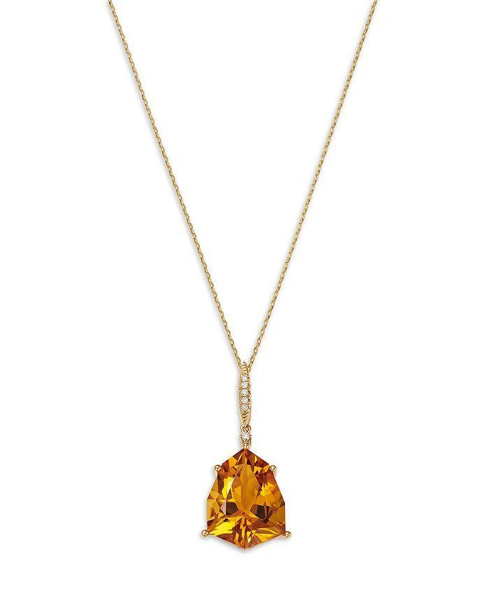 Bloomingdale
s Fine Collection Citrine
Diamond Pendant Necklace in 14K Yellow Gold, 18"