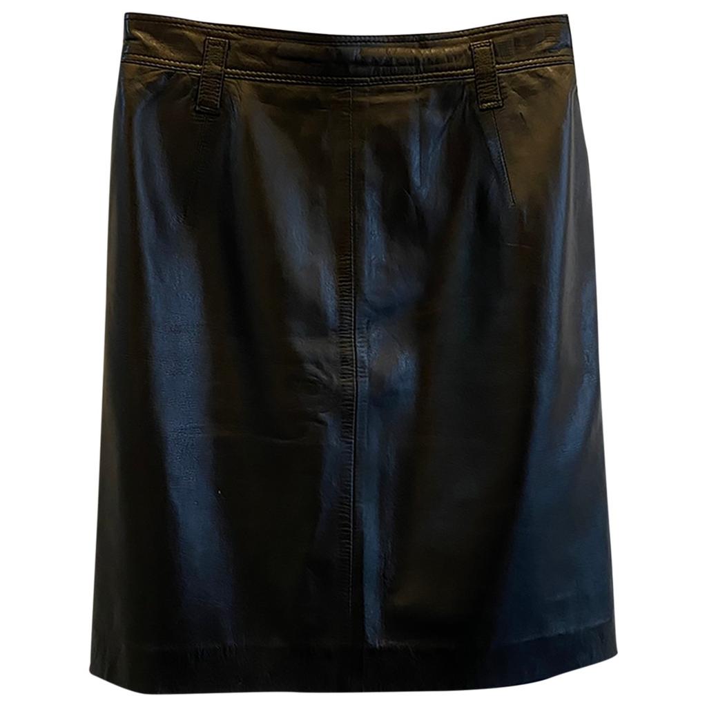 Loewe Obi Asymmetric Leather And Suede Skirt In Green | ModeSens